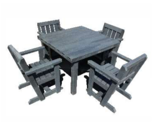 THE RECYCLED PLASTIC SUNDOWNER SET WITH WIDER CHAIRS WITH ARM RESTS