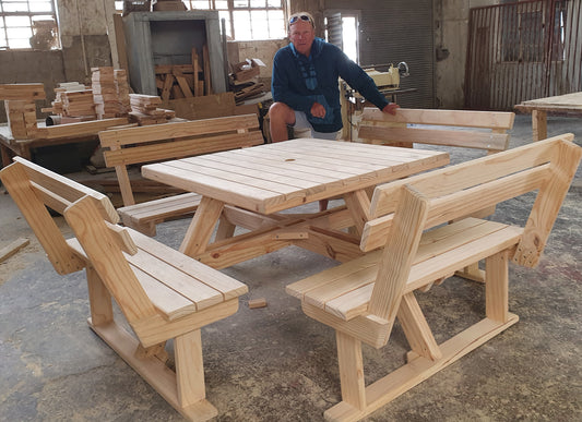 THE "SQUARE LEKGOTLA" BENCH WITH BACK-RESTS