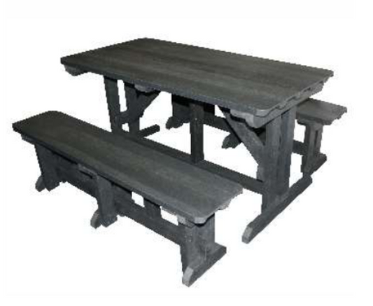 THE RECYCLED PLASTIC SEA COTTAGE SET (Table with 2 loose benches)