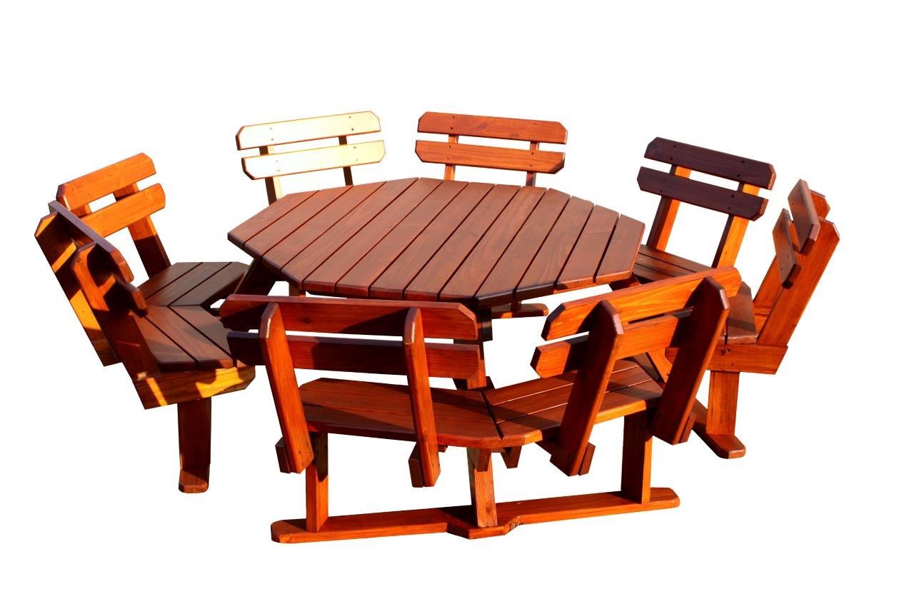 THE "LEKGOTLA" OCTAGONAL  STYLE BENCH (WITH BACK RESTS)